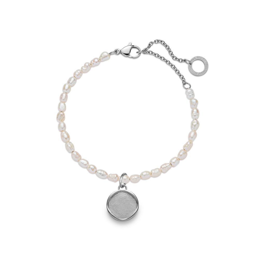 Set Engravable Coin Charm und Armkette Silber