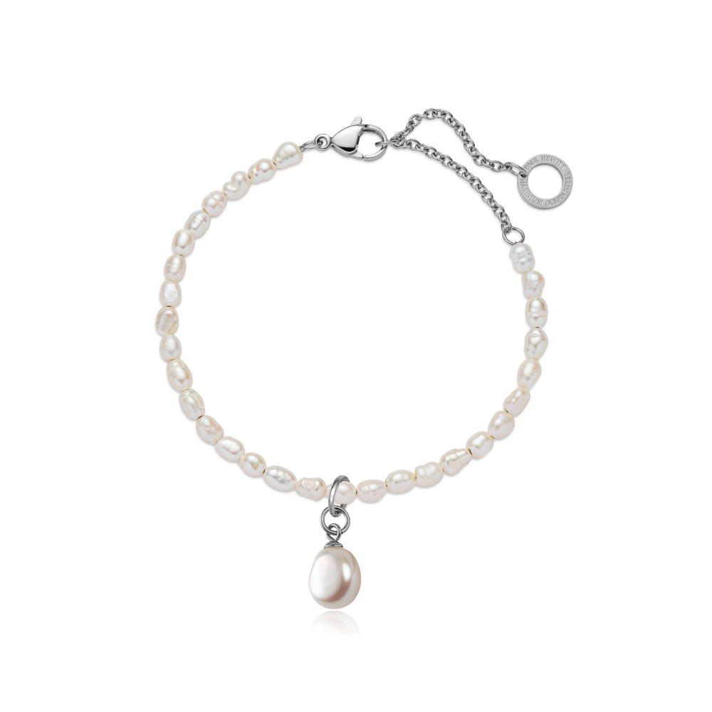 Set Solid Pearl Charm und Armkette Silber