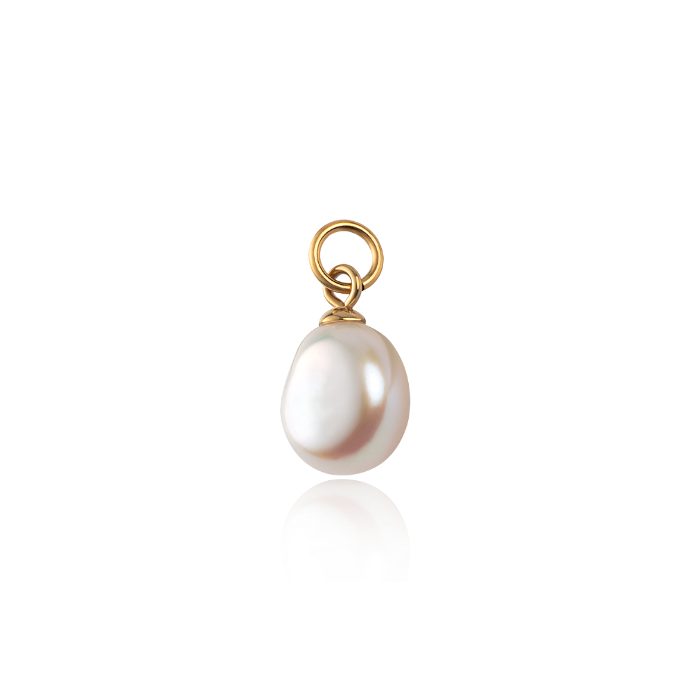 Solid Pearl Charm Gold