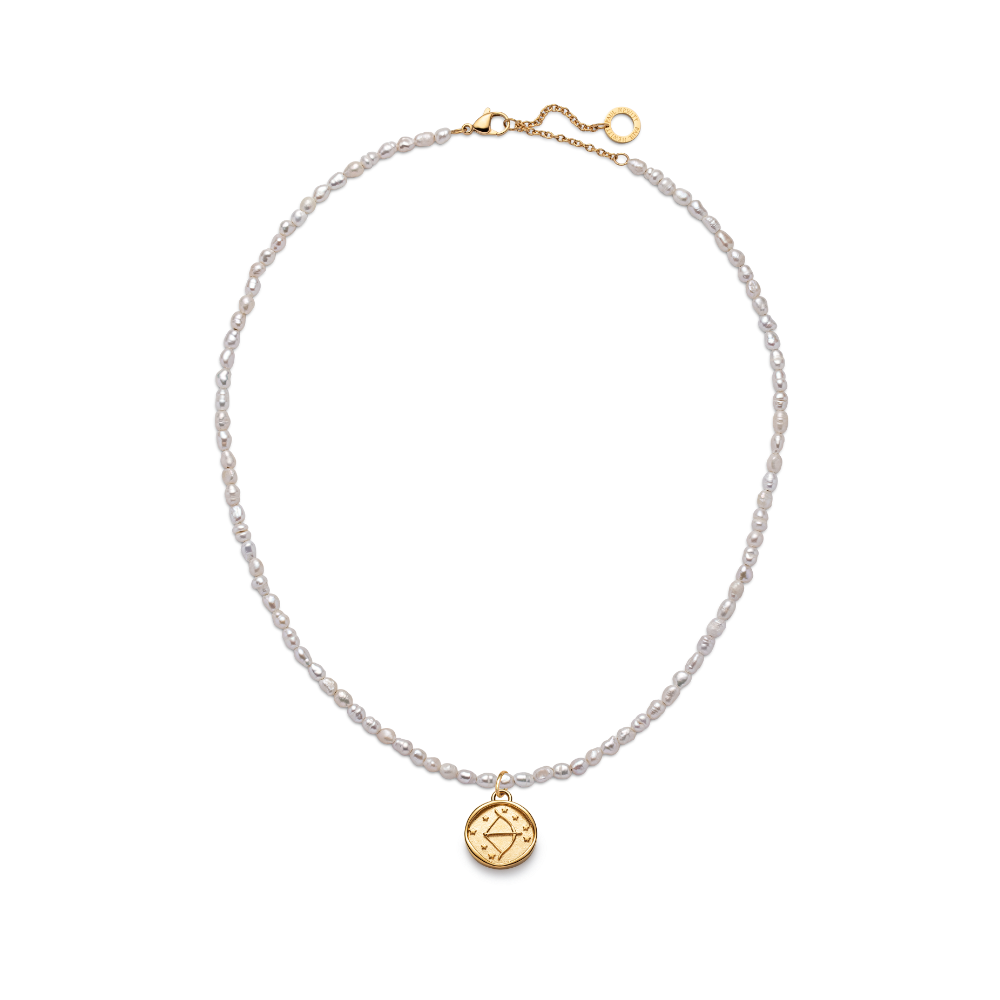 Set Sagittarius Charm und Halskette Gold