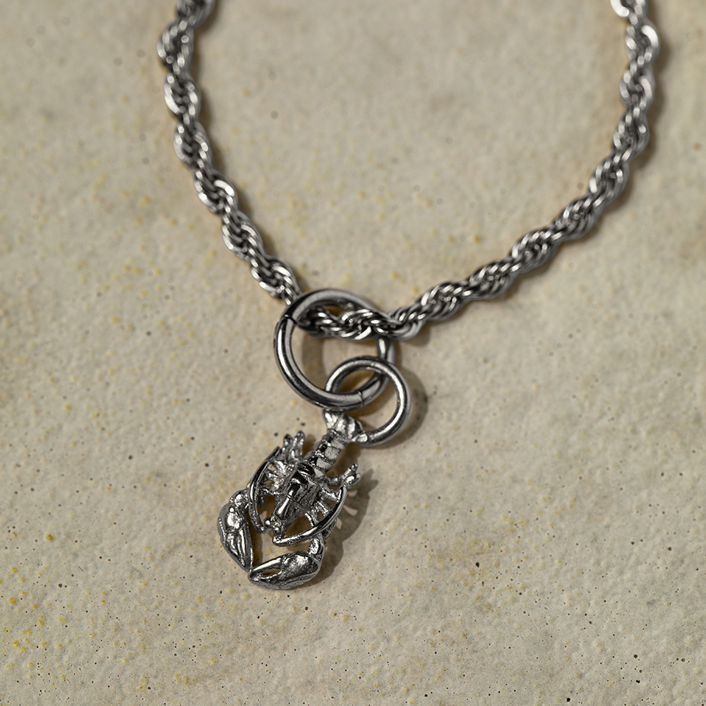 Set Lobster Charm und Armkette Silber