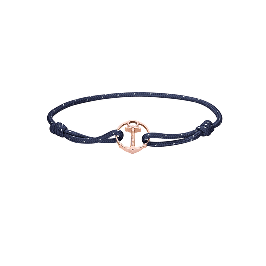 Armband Re/Brace Roségold Marineblau