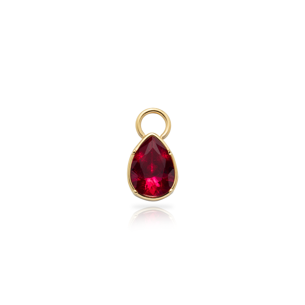 Red Stone Charm Gold