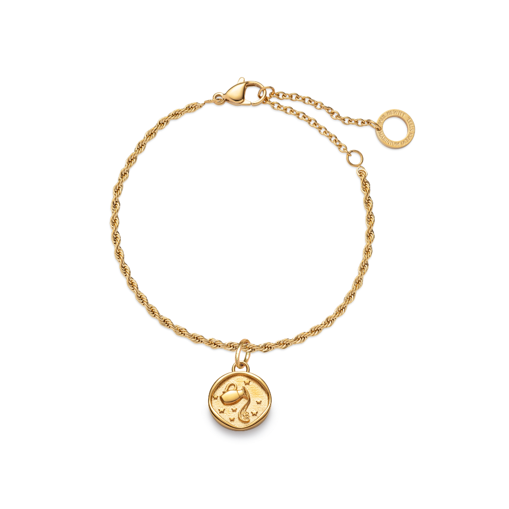 Set Aquarius Charm und Armkette Gold