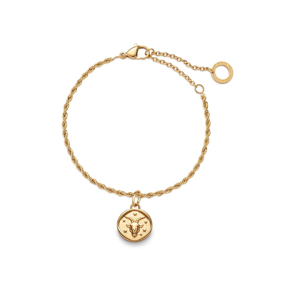 Set Capricorn Charm und Armkette Gold