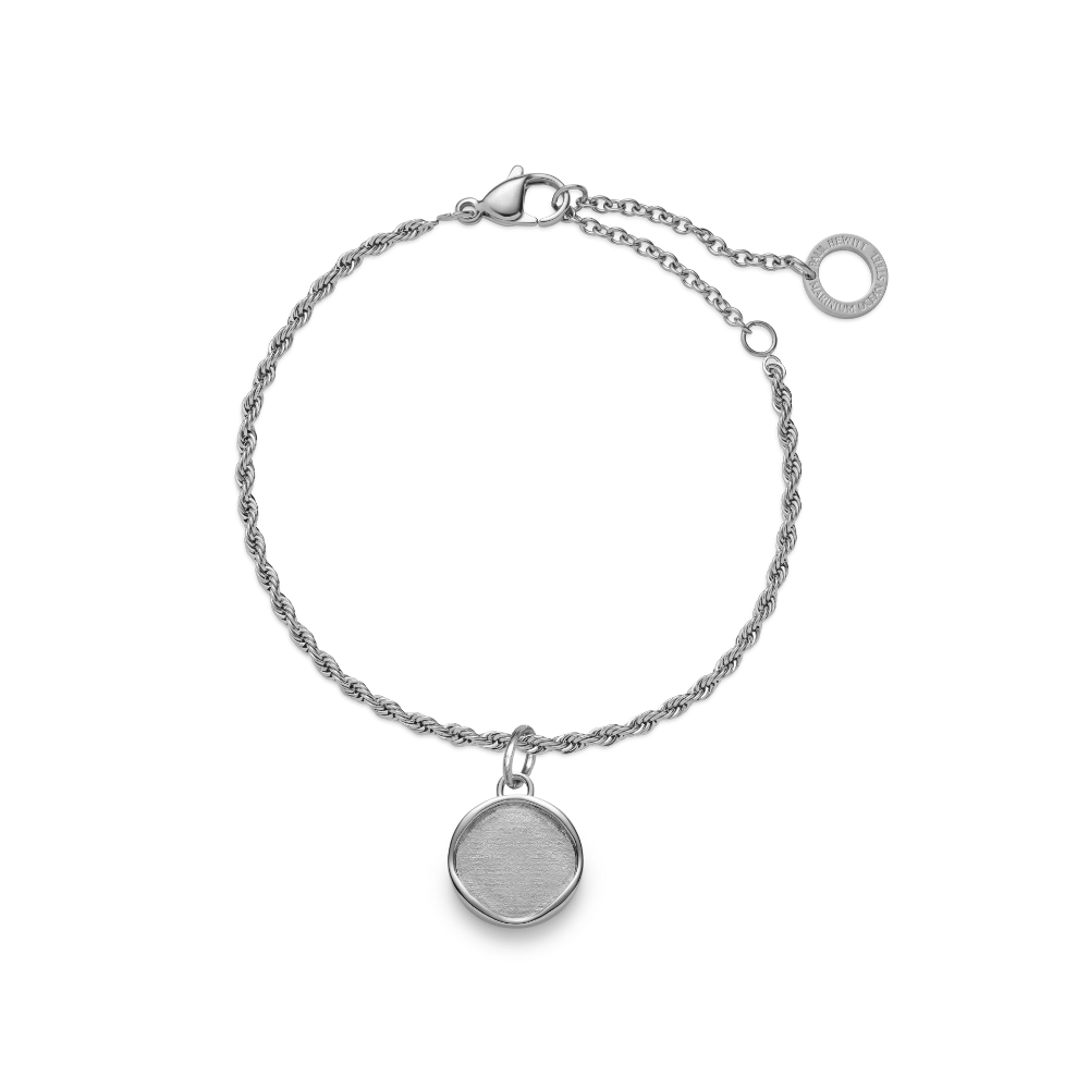 Set Engravable Coin Charm und Armkette Silber