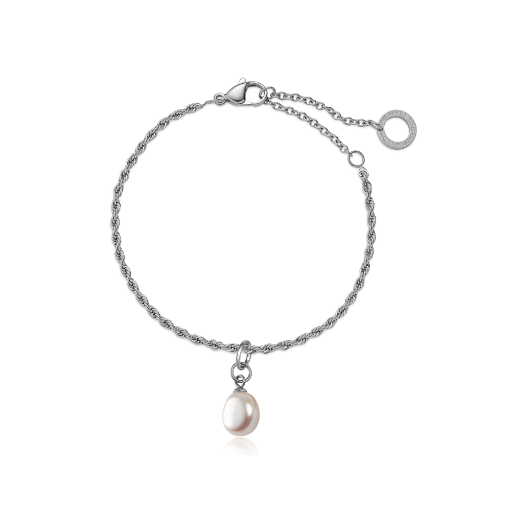 Set Solid Pearl Charm und Armkette Silber