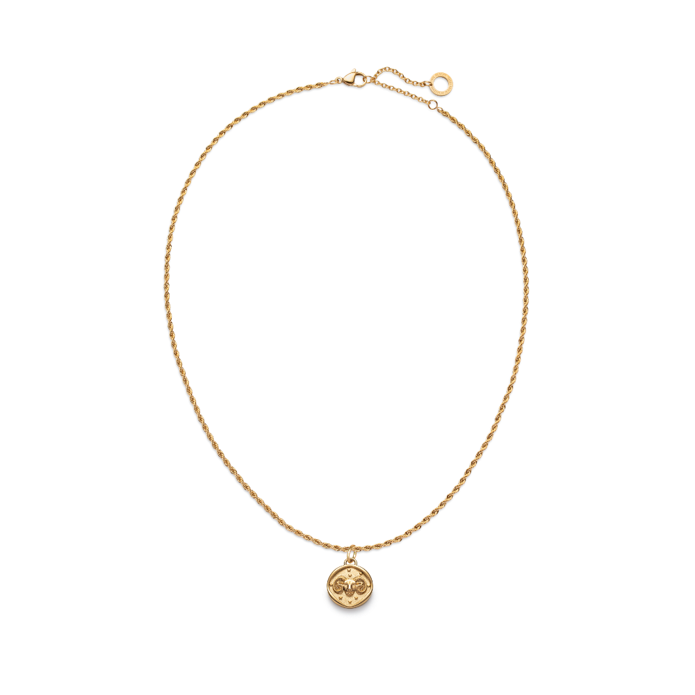 Set Aries Charm und Halskette Gold
