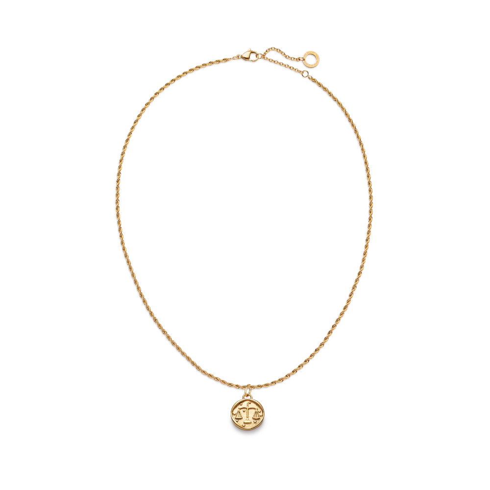 Set Libra Charm und Halskette Gold