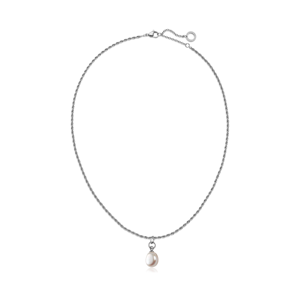 Set Solid Pearl Charm und Halskette Silber