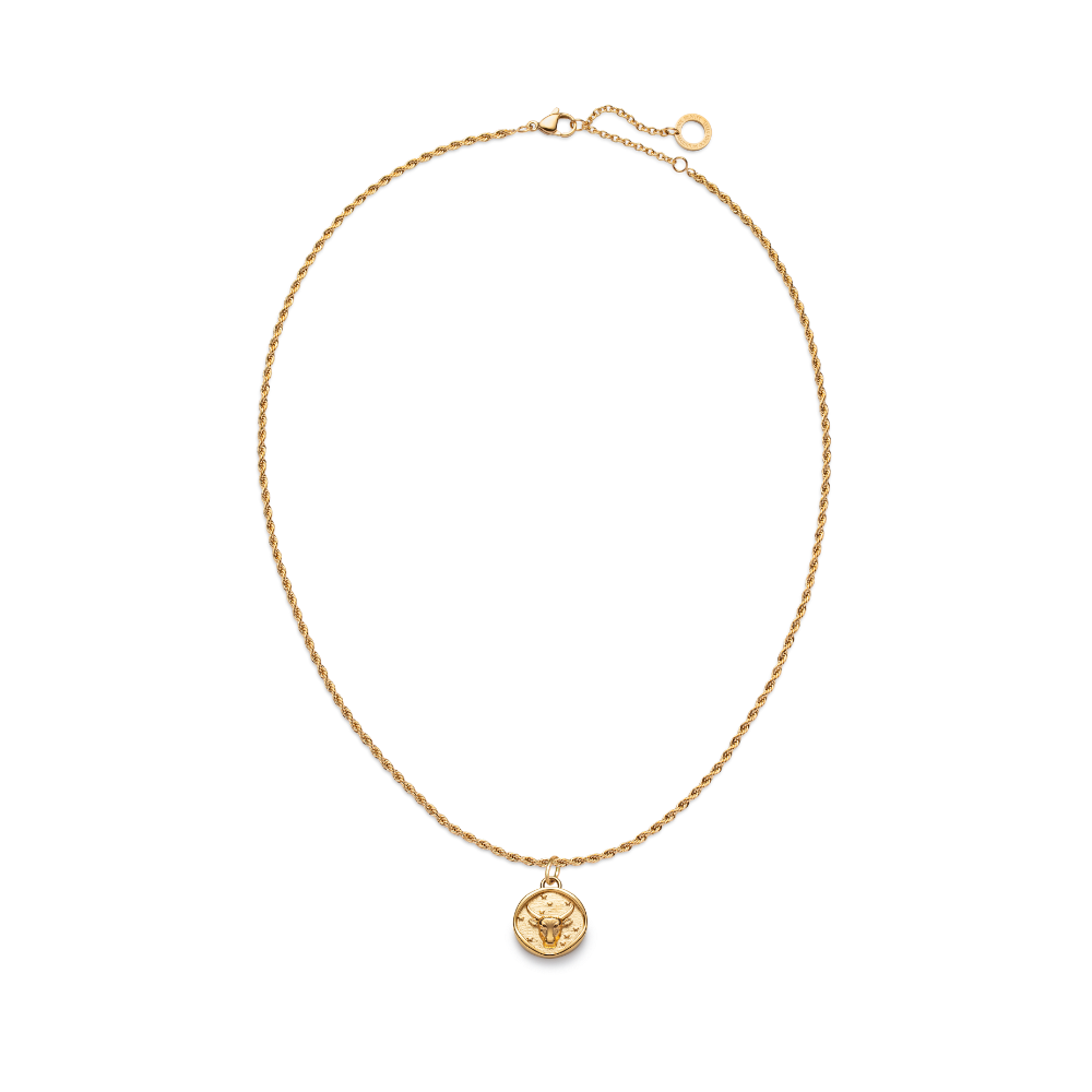 Set Taurus Charm und Halskette Gold