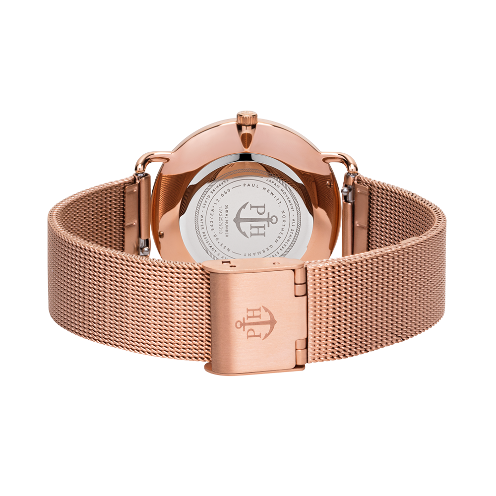 Uhr Miss Ocean Marble Roségold Mesh