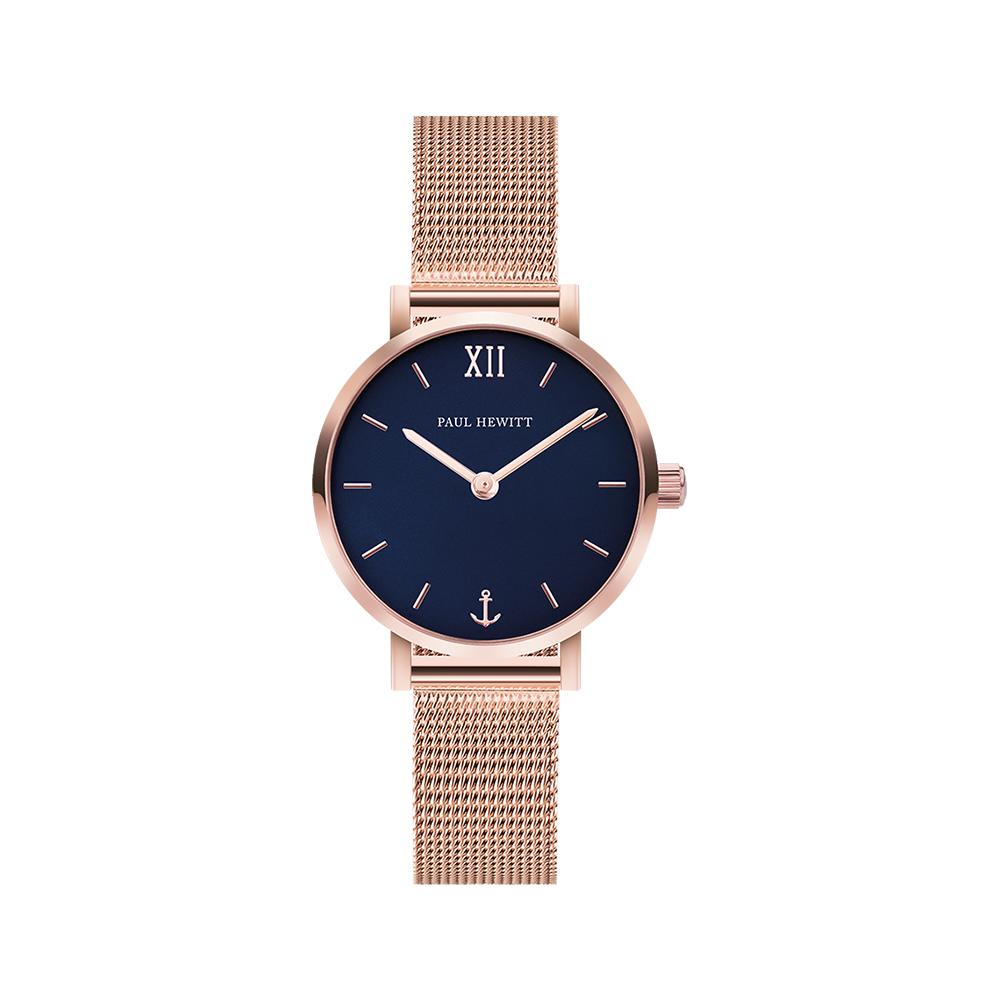 Uhr Modest Blue Lagoon Roségold Mesh