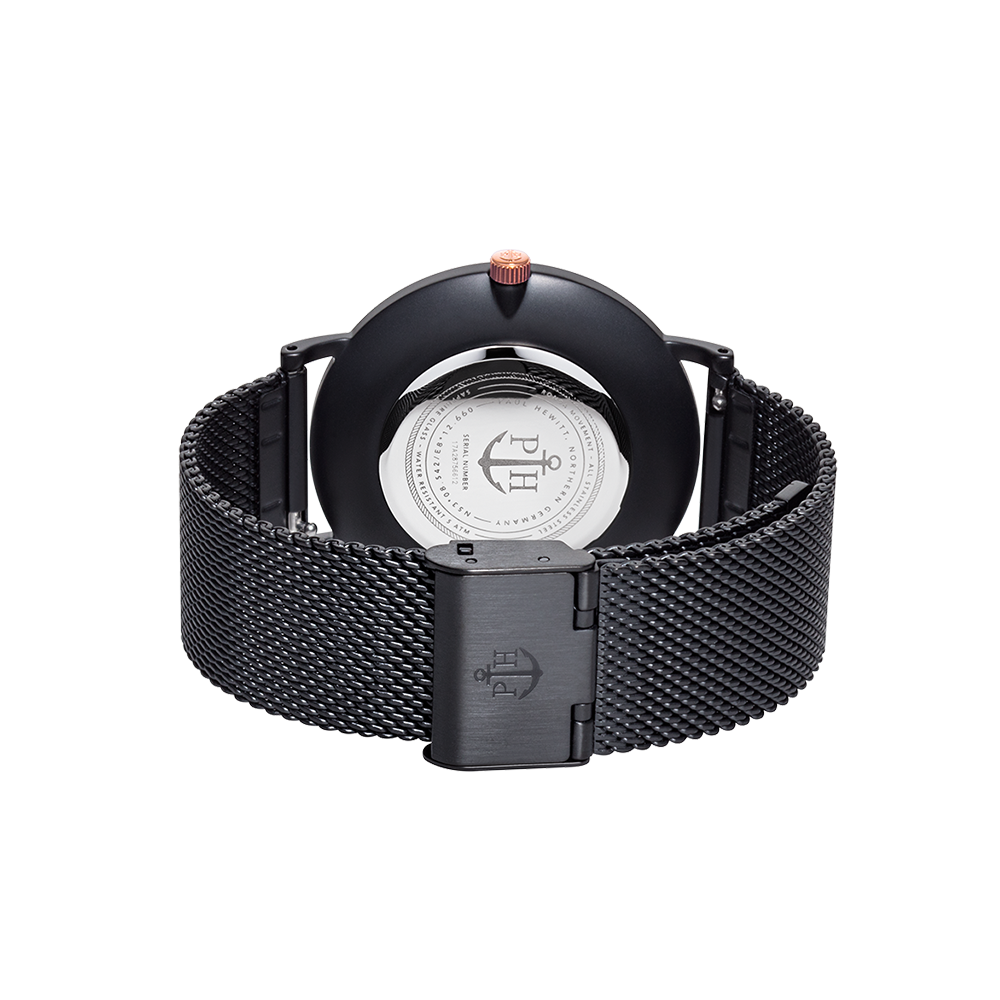 Uhr Sailor Black Sunray Schwarz Roségold Mesh Schwarz