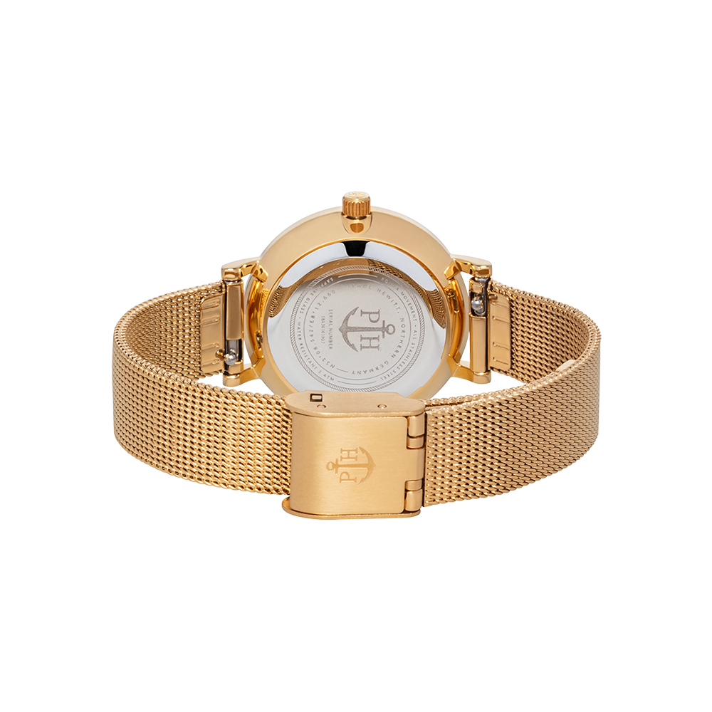 Uhr Modest Blue Lagoon Gold Mesh