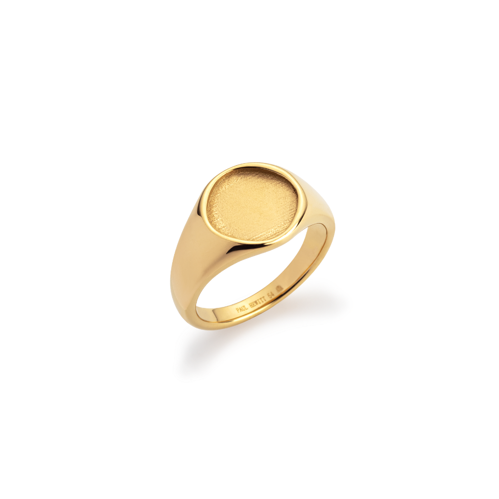 Engravable Signet Ring Gold