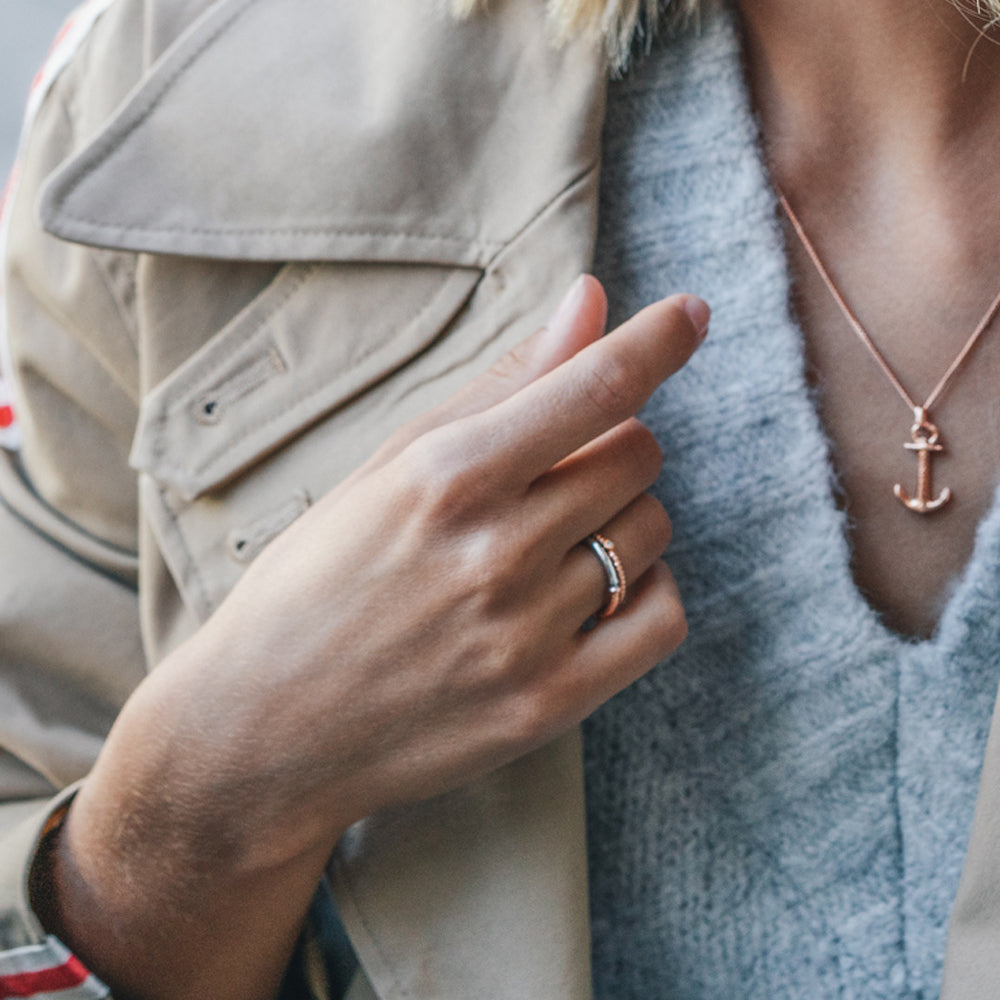 Ring Portside Roségold Silber