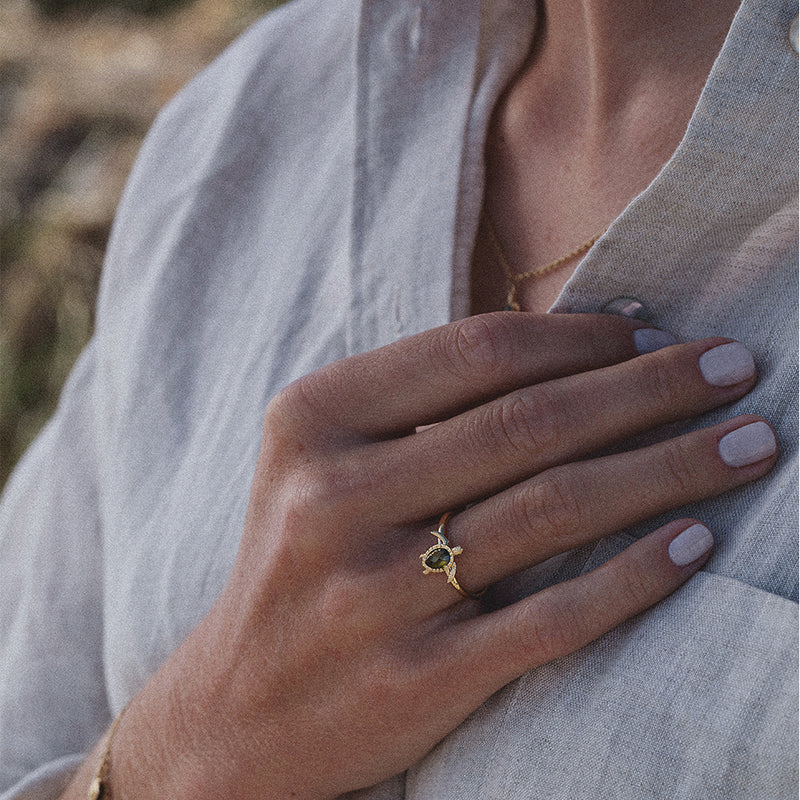 Turtle Bague Or - Main Image