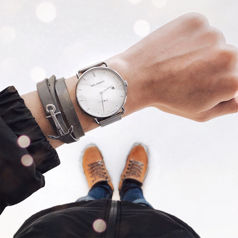 Wickelarmband North Bound Silber Grau