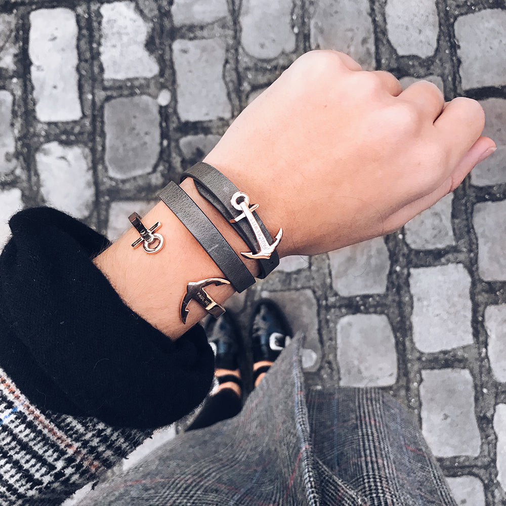 Wickelarmband North Bound Roségold Grau