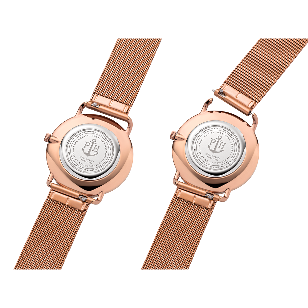 Uhr Miss Ocean Marble Roségold Mesh