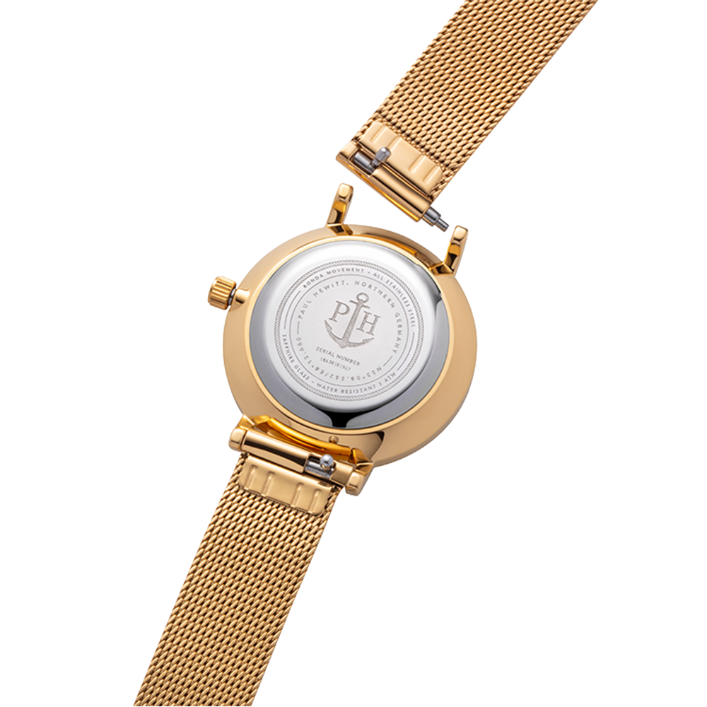 Uhr Modest Blue Lagoon Gold Mesh