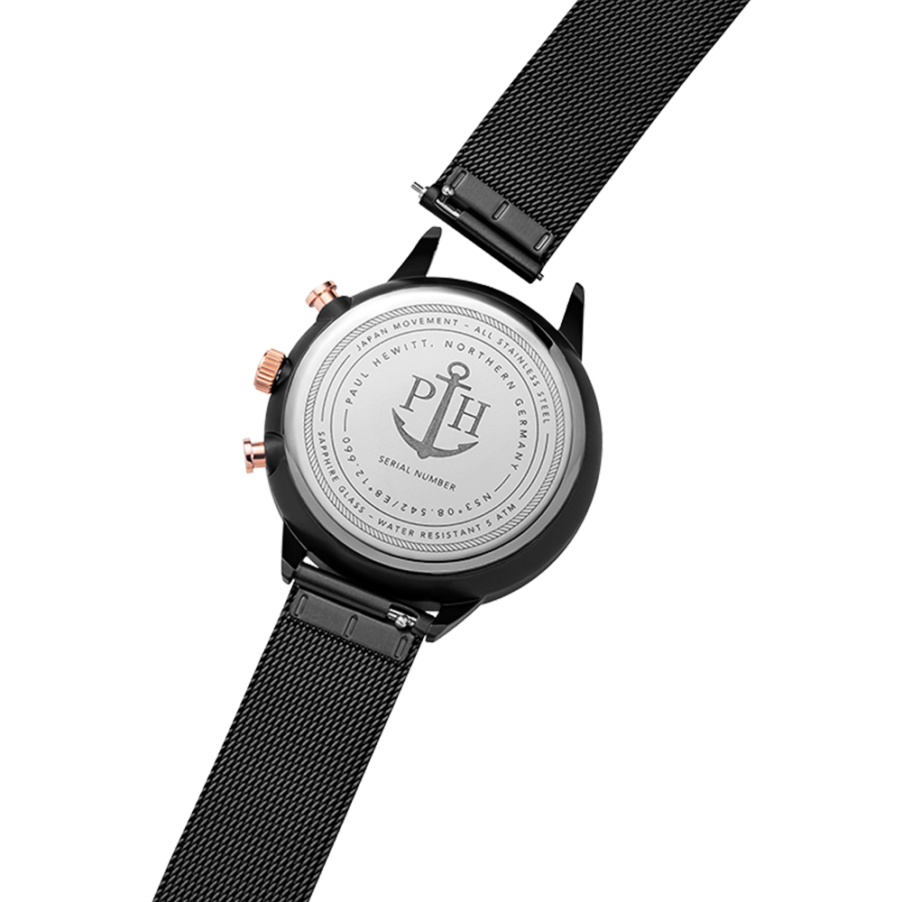 Uhr Everpulse Black Sunray Schwarz Mesh