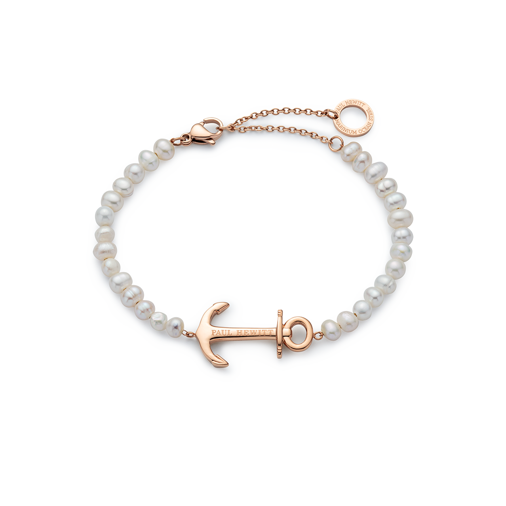 The Anchor Beads Armkette Roségold Pearl