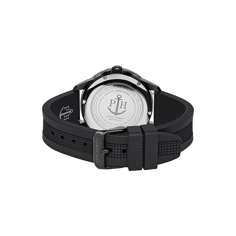 Uhr Tide Runner Pure Black Gun Metal Rubber Schwarz