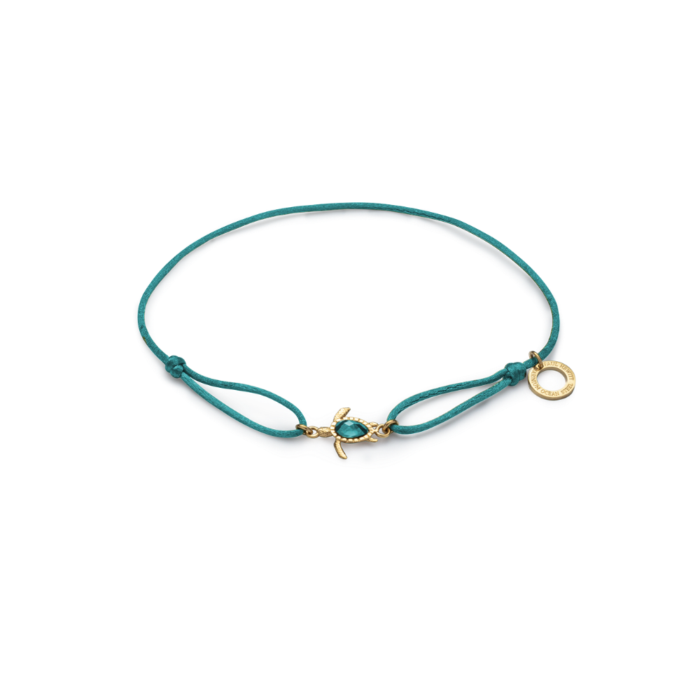 Turtle Armband Aquamarine Gold