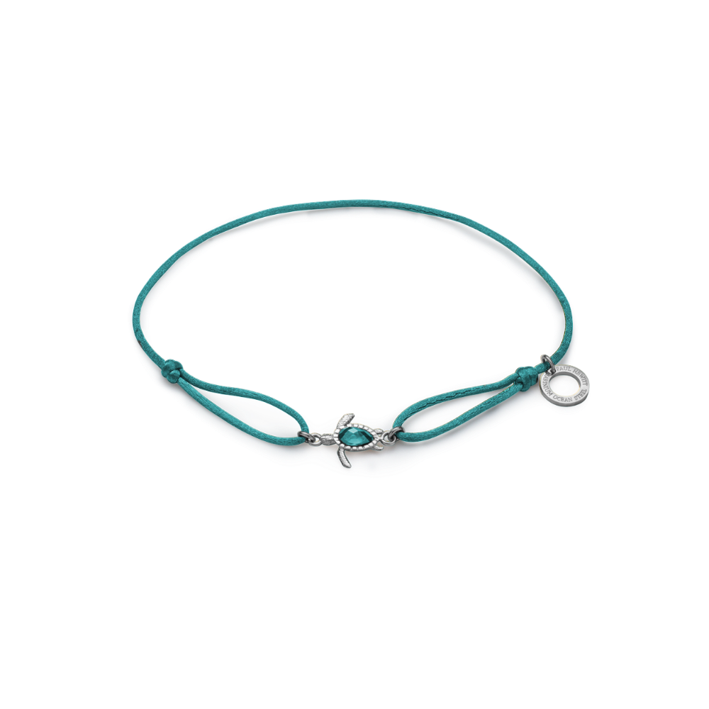 Turtle Armband Aquamarine Silber