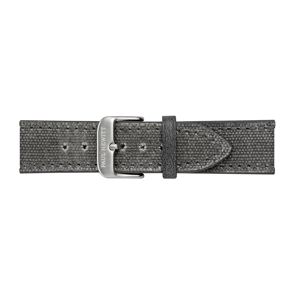 Uhrenarmband Canvas Silber Grau 20 mm