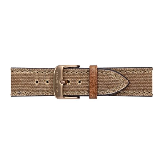 Bracelet de montre homme Toile D sert et Bronze 20mm PAUL HEWITT