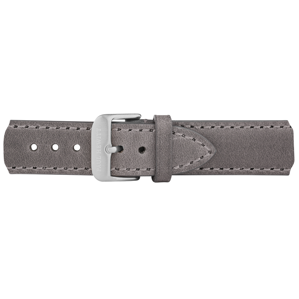 Uhrenarmband Leder Silber Grau 20 mm