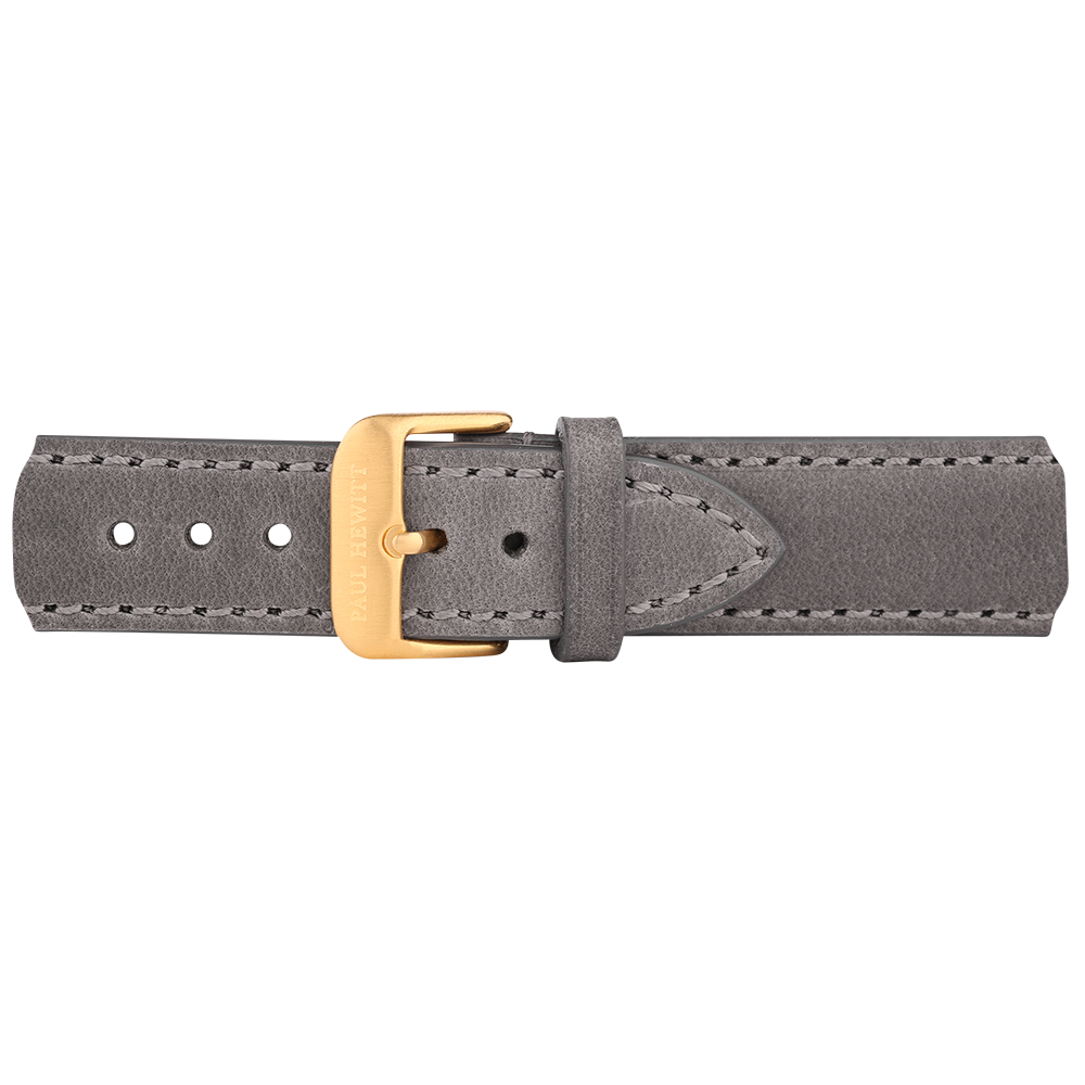 Uhrenarmband Leder Gold Grau 20 mm