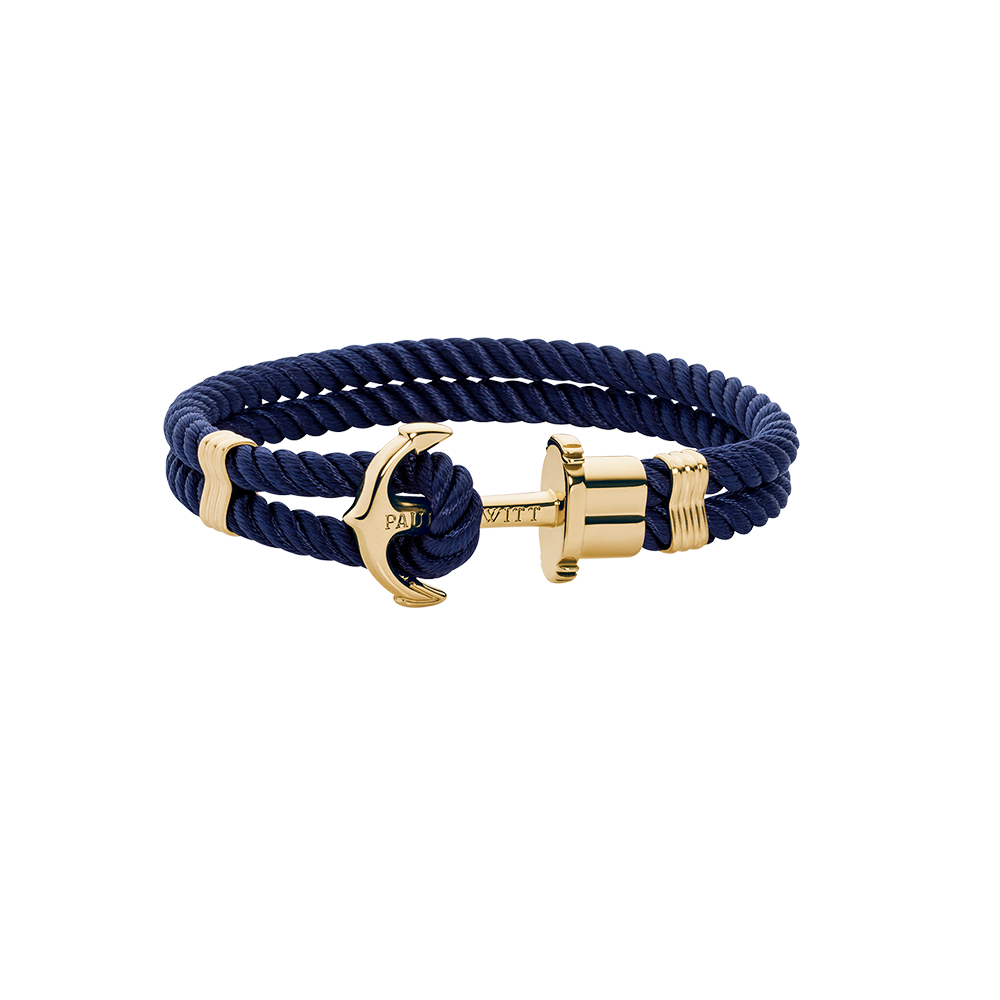 Ankerarmband Phrep Gold Nylon Marineblau
