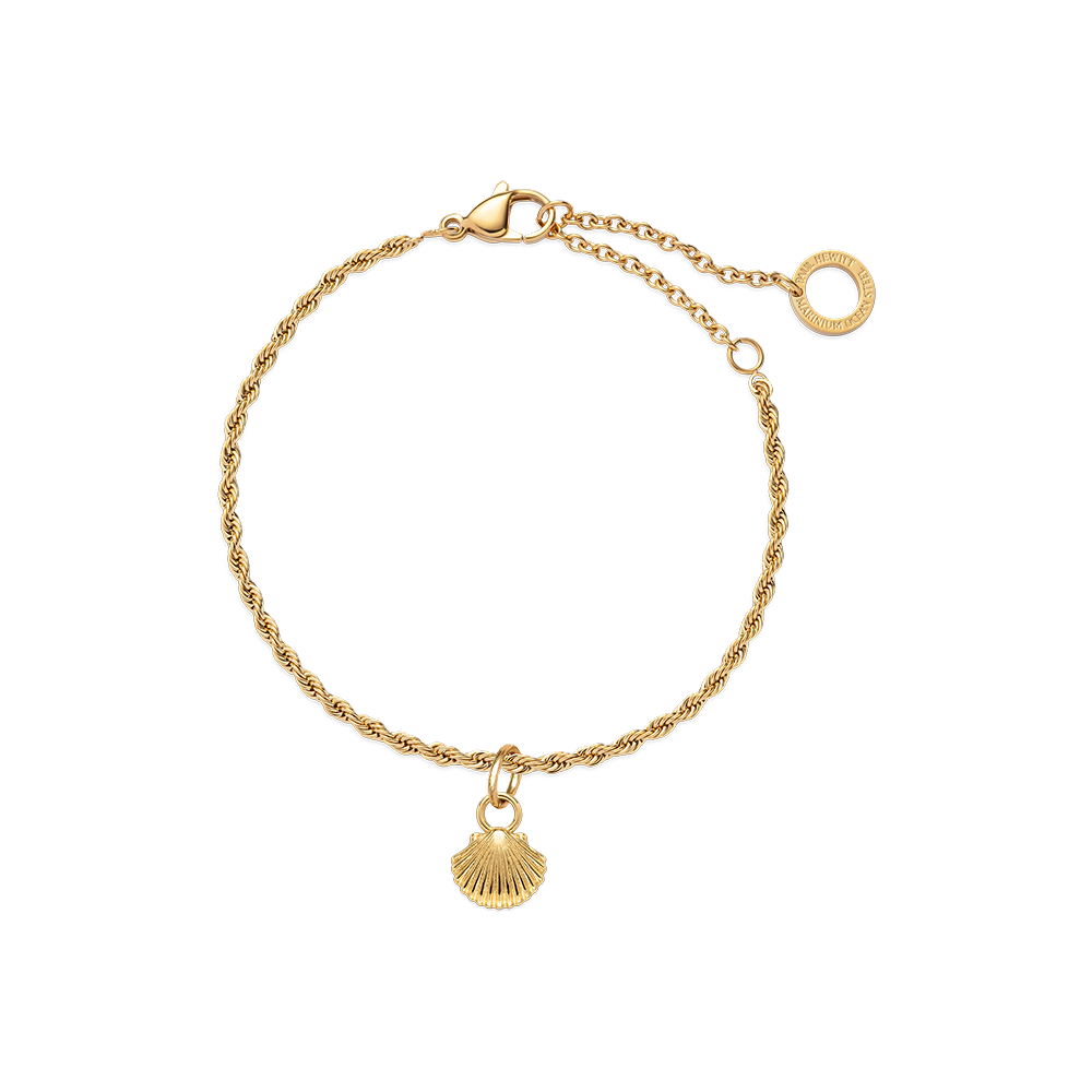 Set Scallop Shell Charm und Armkette Gold