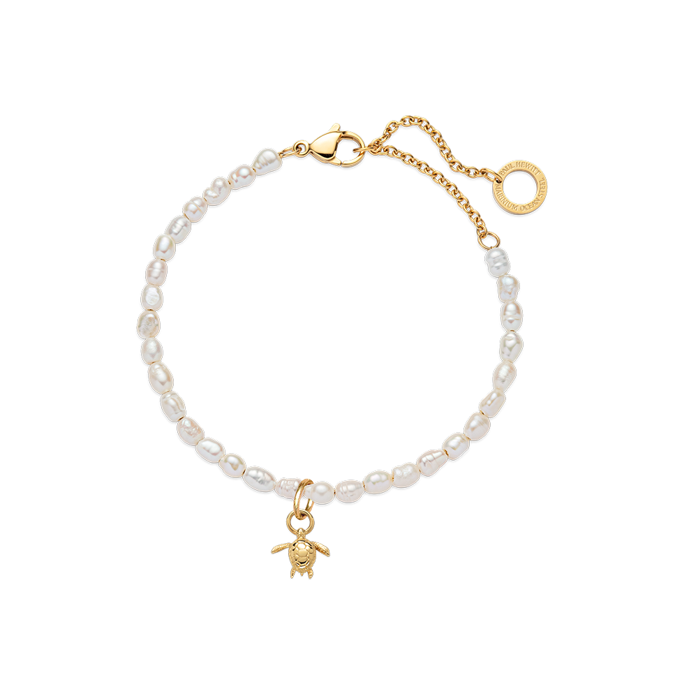 Paul Hewitt Set Turtle Charm und Pearl Armkette Gold