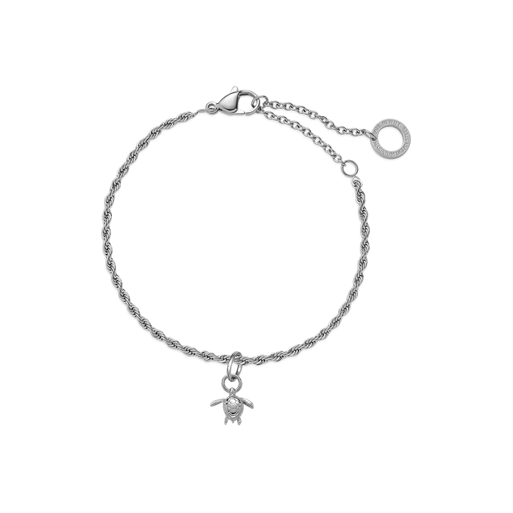 Set Turtle Charm und Armkette Silber