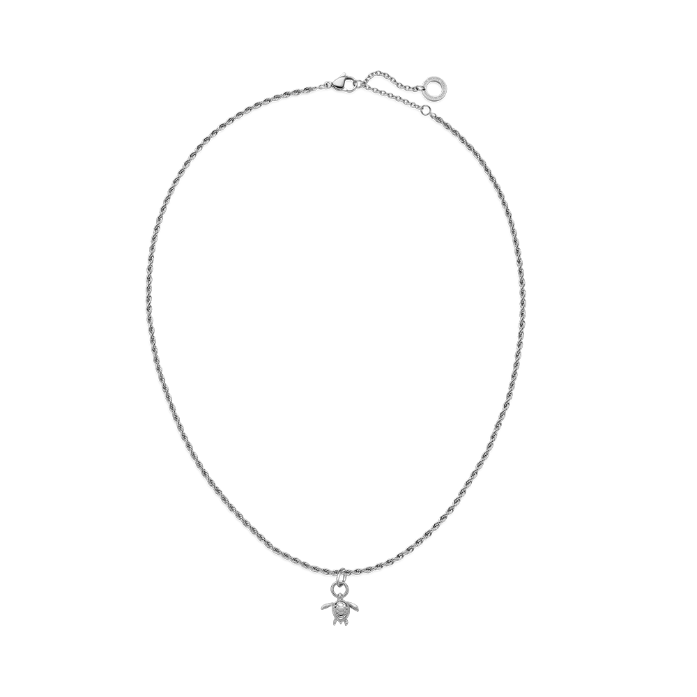 Set Turtle Charm und Halskette Silber